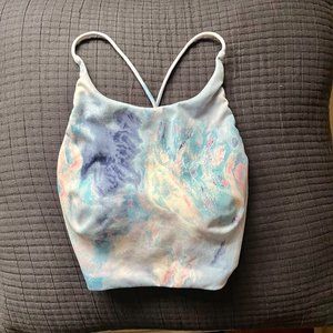 SOLD- Victoria's s Secret Blue Pink Marble Print Halterneck Crop Top